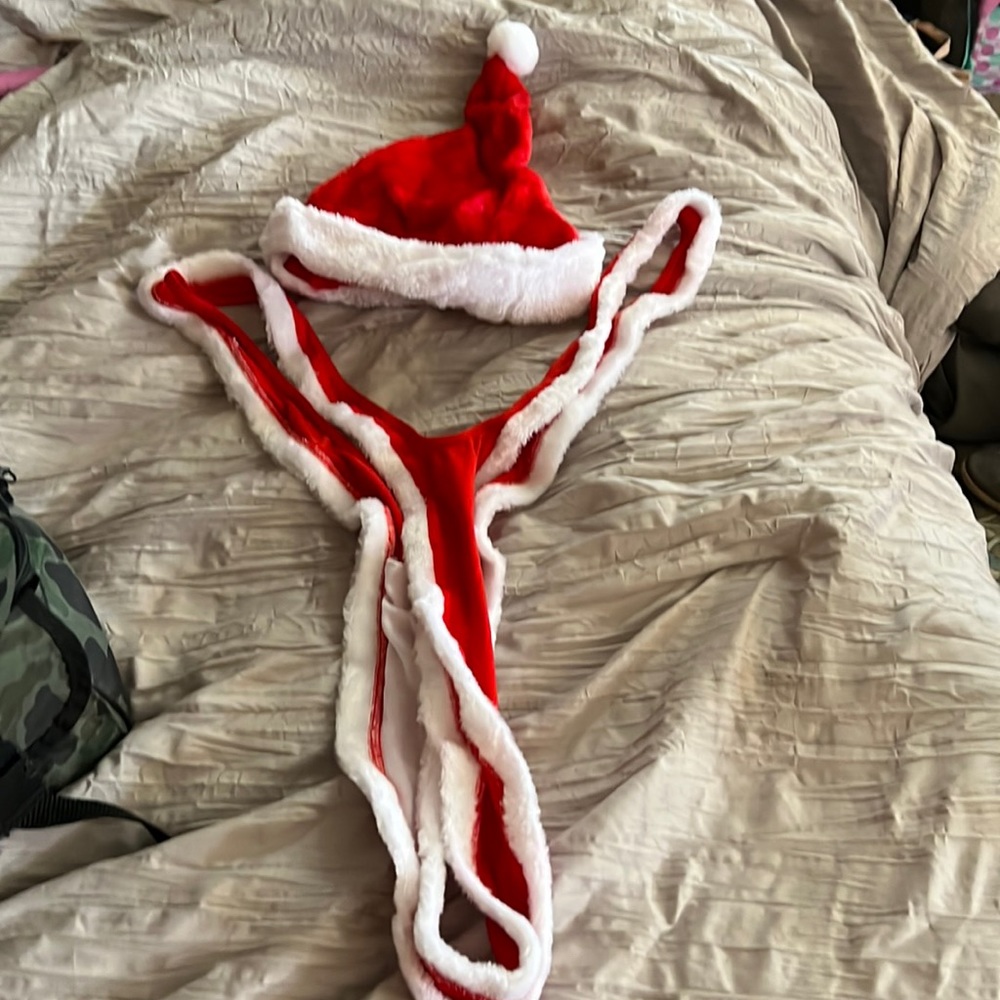 Men’s sexy Santa suit. Never worn without clothing.